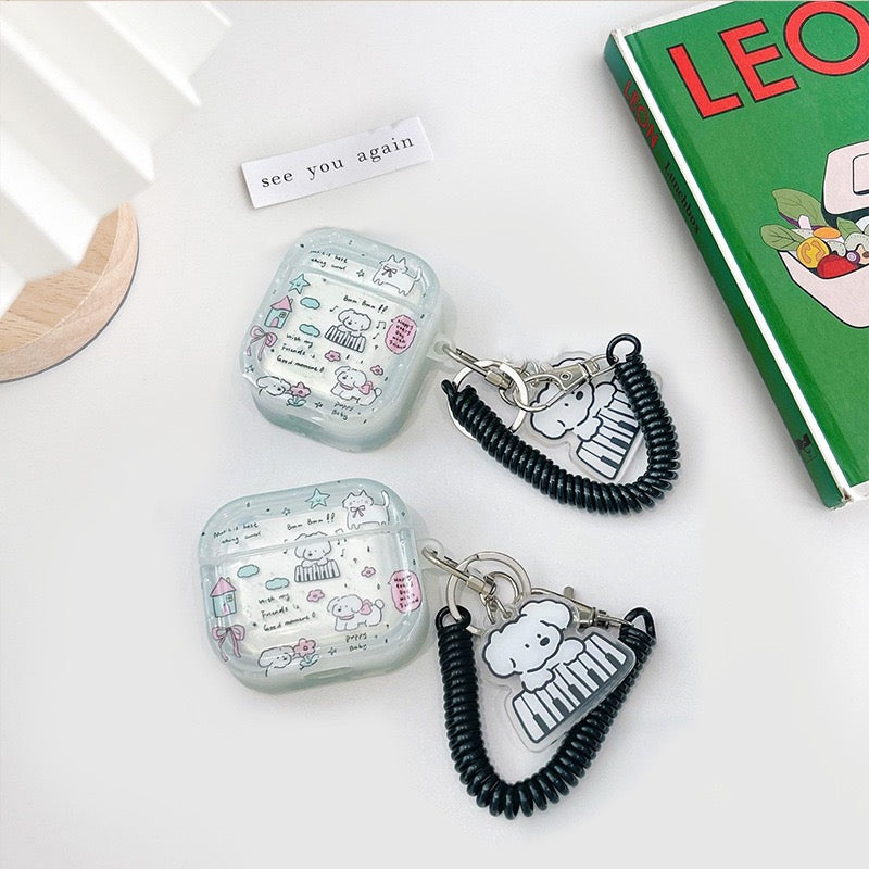 Dog Playing Piano AirPods Case