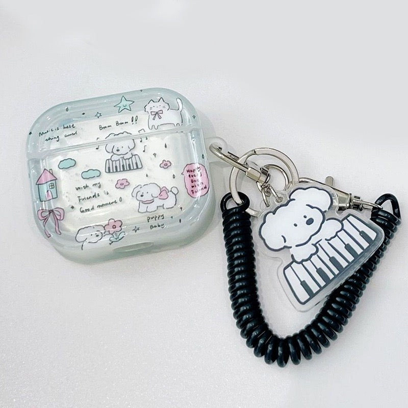 Dog Playing Piano AirPods Case