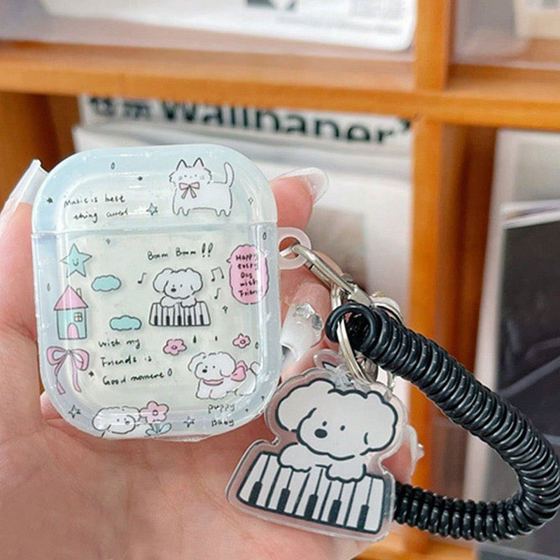 Dog Playing Piano AirPods Case