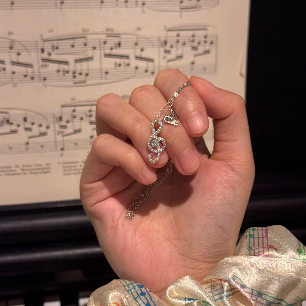 Snake Treble Clef Necklace – S925 Sterling Silver