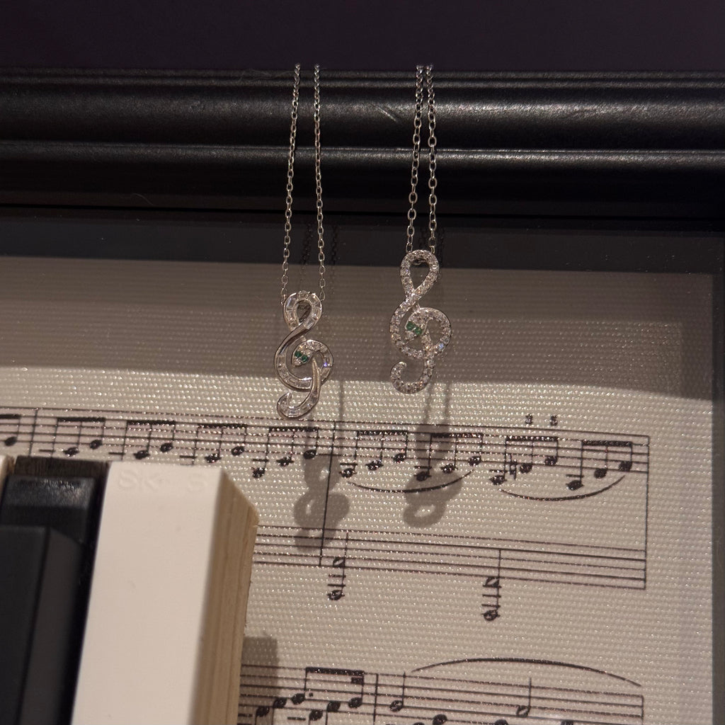 Snake Treble Clef Necklace – S925 Sterling Silver