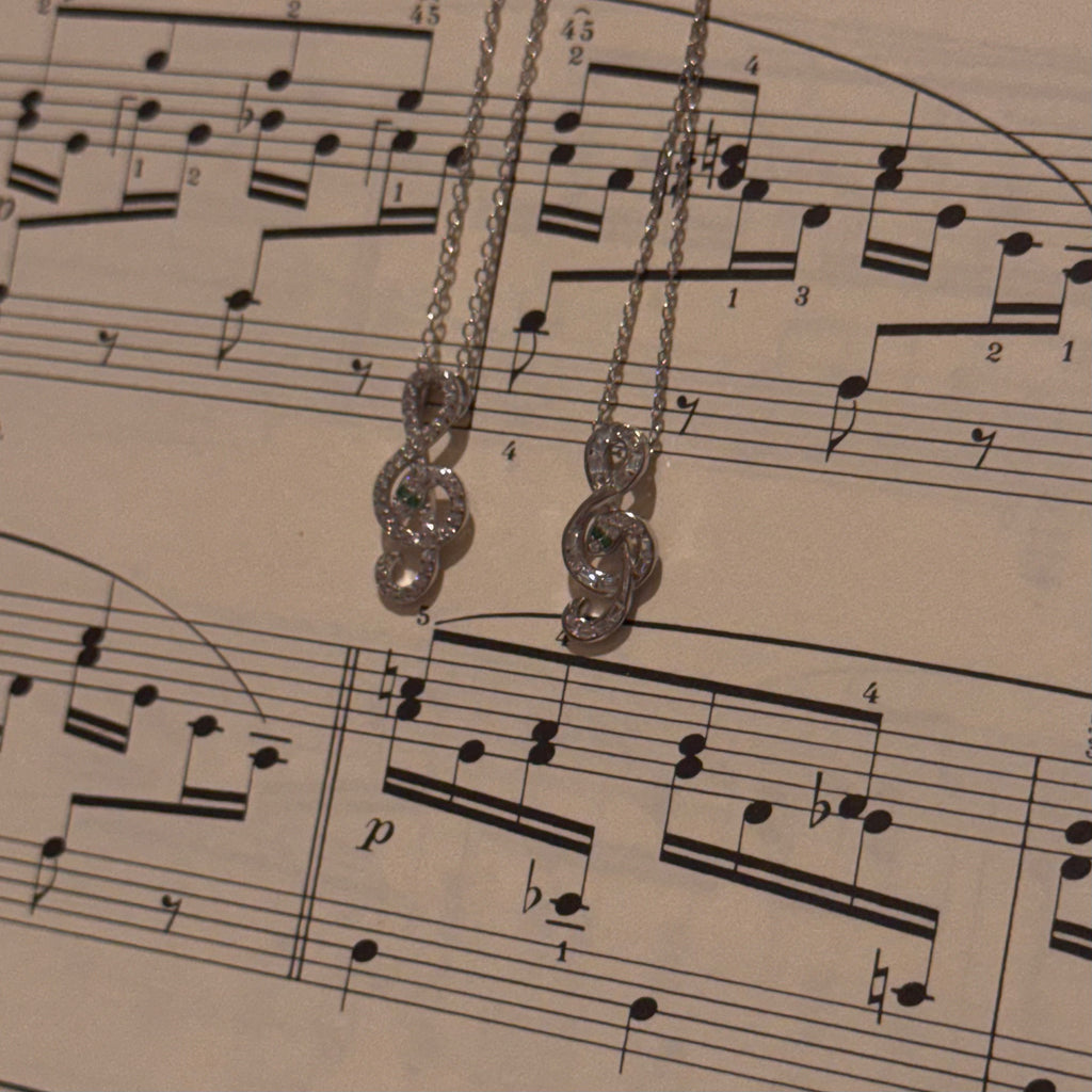 Snake Treble Clef Necklace – S925 Sterling Silver